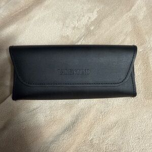 Valentino Black Leather Sunglasses Pouch